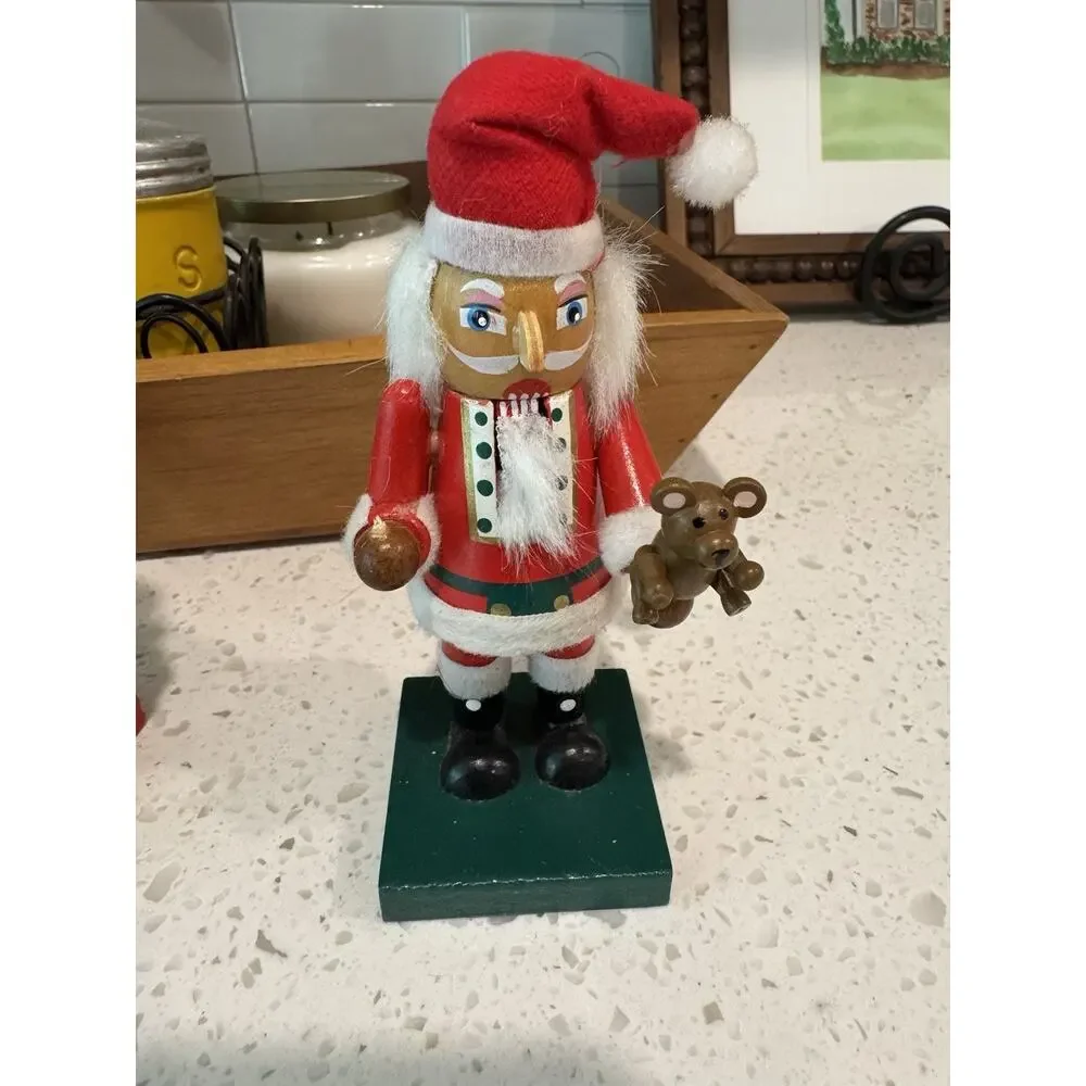 Lot of 4 Vintage 1999 Nutcracker Village Santa Ornaments May Dept Stores